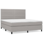 Giroletto a Molle con Materasso Grigio Chiaro160x200 cm Tessuto