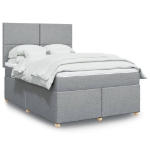 Giroletto a Molle con Materasso Grigio Chiaro160x200 cm Tessuto