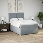 Giroletto a Molle con Materasso Grigio Chiaro160x200 cm Tessuto
