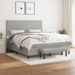 Giroletto a Molle con Materasso Grigio Chiaro180x200 cm Tessuto