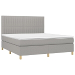 Giroletto a Molle con Materasso Grigio Chiaro180x200 cm Tessuto