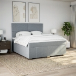 Giroletto a Molle con Materasso Grigio Chiaro180x200 cm Tessuto