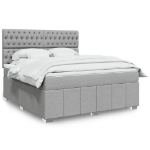 Giroletto a Molle con Materasso Grigio Chiaro180x200 cm Tessuto