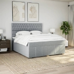 Giroletto a Molle con Materasso Grigio Chiaro180x200 cm Tessuto