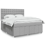 Giroletto a Molle con Materasso Grigio Chiaro180x200 cm Tessuto