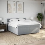 Giroletto a Molle con Materasso Grigio Chiaro180x200 cm Tessuto