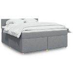 Giroletto a Molle con Materasso Grigio Chiaro180x200 cm Tessuto