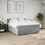 Giroletto a Molle con Materasso Grigio Chiaro180x200 cm Tessuto