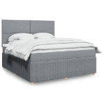 Giroletto a Molle con Materasso Grigio Chiaro180x200 cm Tessuto