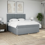 Giroletto a Molle con Materasso Grigio Chiaro180x200 cm Tessuto