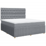Giroletto a Molle con Materasso Grigio Chiaro180x200 cm Tessuto