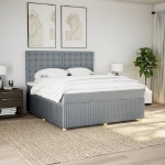 Giroletto a Molle con Materasso Grigio Chiaro180x200 cm Tessuto