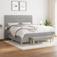 Giroletto a Molle con Materasso Grigio Chiaro180x200 cm Tessuto