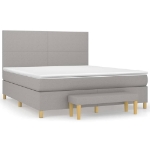 Giroletto a Molle con Materasso Grigio Chiaro180x200 cm Tessuto