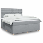 Giroletto a Molle con Materasso Grigio Chiaro180x200 cm Tessuto