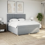 Giroletto a Molle con Materasso Grigio Chiaro180x200 cm Tessuto