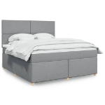 Giroletto a Molle con Materasso Grigio Chiaro180x200 cm Tessuto