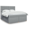 Giroletto a Molle con Materasso Grigio Chiaro180x200 cm Tessuto