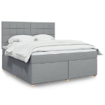 Giroletto a Molle con Materasso Grigio Chiaro180x200 cm Tessuto