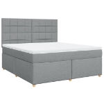Giroletto a Molle con Materasso Grigio Chiaro180x200 cm Tessuto