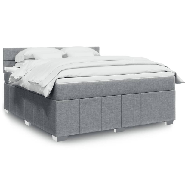 Giroletto a Molle con Materasso Grigio Chiaro180x200 cm Tessuto
