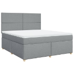 Giroletto a Molle con Materasso Grigio Chiaro180x200 cm Tessuto