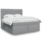 Giroletto a Molle con Materasso Grigio Chiaro180x200 cm Tessuto