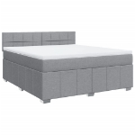 Giroletto a Molle con Materasso Grigio Chiaro180x200 cm Tessuto