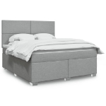 Giroletto a Molle con Materasso Grigio Chiaro180x200 cm Tessuto
