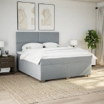 Giroletto a Molle con Materasso Grigio Chiaro180x200 cm Tessuto