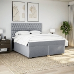 Giroletto a Molle con Materasso Grigio Chiaro180x200 cm Tessuto