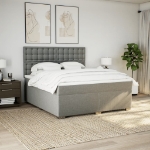 Giroletto a Molle con Materasso Grigio Chiaro180x200 cm Tessuto