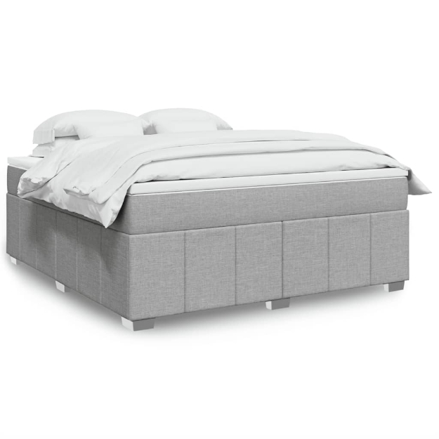 Giroletto a Molle con Materasso Grigio Chiaro180x200 cm Tessuto