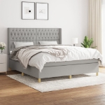 Giroletto a Molle con Materasso Grigio Chiaro180x200 cm Tessuto
