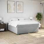 Giroletto a Molle con Materasso Grigio Chiaro180x200 cm Tessuto