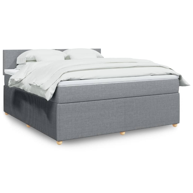 Giroletto a Molle con Materasso Grigio Chiaro180x200 cm Tessuto