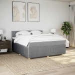 Giroletto a Molle con Materasso Grigio Chiaro180x200 cm Tessuto