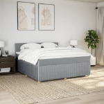 Giroletto a Molle con Materasso Grigio Chiaro180x200 cm Tessuto