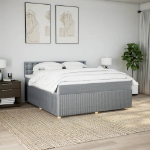 Giroletto a Molle con Materasso Grigio Chiaro180x200 cm Tessuto