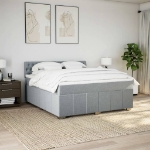 Giroletto a Molle con Materasso Grigio Chiaro180x200 cm Tessuto