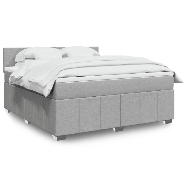 Giroletto a Molle con Materasso Grigio Chiaro180x200 cm Tessuto