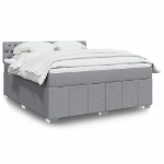 Giroletto a Molle con Materasso Grigio Chiaro180x200 cm Tessuto