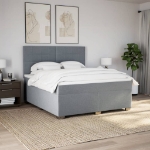 Giroletto a Molle con Materasso Grigio Chiaro180x200 cm Tessuto