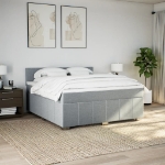 Giroletto a Molle con Materasso Grigio Chiaro180x200 cm Tessuto