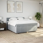 Giroletto a Molle con Materasso Grigio Chiaro180x200 cm Tessuto