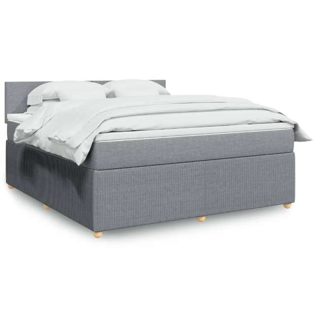 Giroletto a Molle con Materasso Grigio Chiaro180x200 cm Tessuto