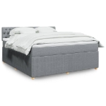 Giroletto a Molle con Materasso Grigio Chiaro180x200 cm Tessuto