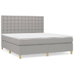 Giroletto a Molle con Materasso Grigio Chiaro180x200 cm Tessuto