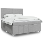 Giroletto a Molle con Materasso Grigio Chiaro180x200 cm Tessuto