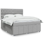 Giroletto a Molle con Materasso Grigio Chiaro180x200 cm Tessuto